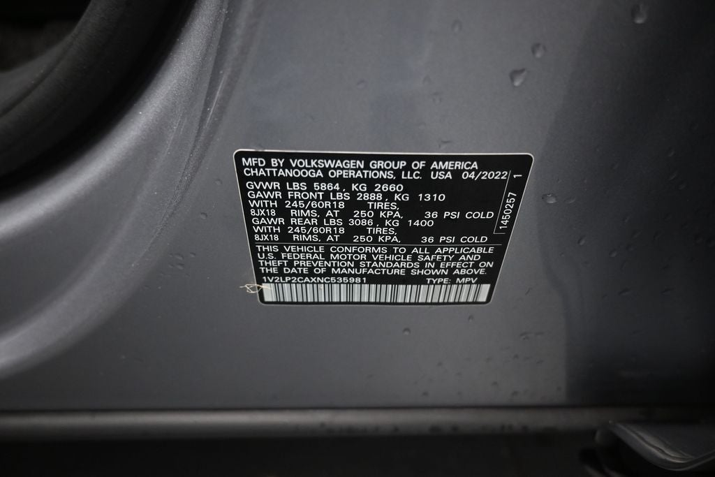 2022 Volkswagen Atlas 2.0T SE