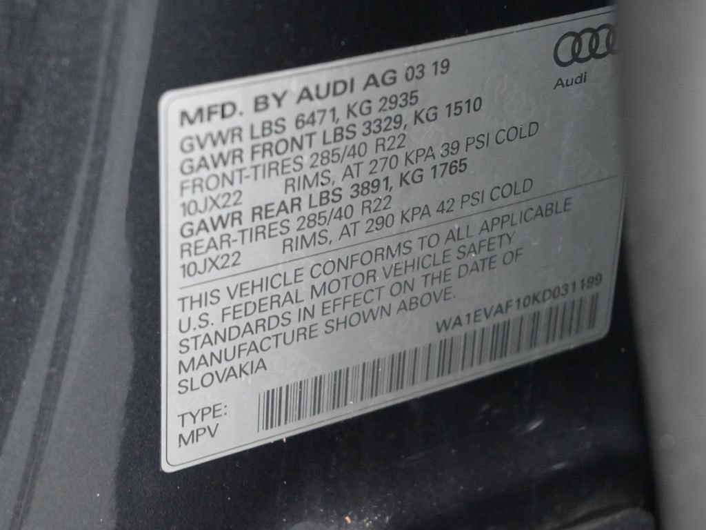 2019 Audi Q8 3.0T Premium Plus quattro