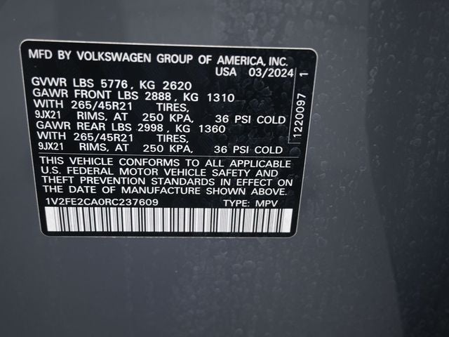 2024 Volkswagen Atlas Cross Sport 2.0T SEL Premium R-Line