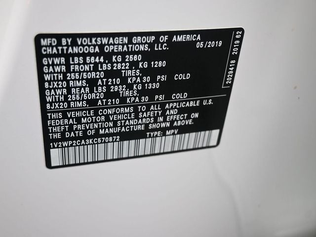 2019 Volkswagen Atlas 2.0T SE w/Technology w/Technology