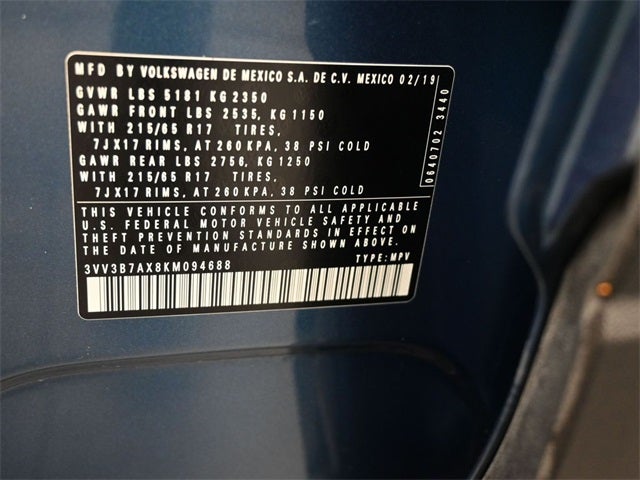 2019 Volkswagen Tiguan 2.0T SE