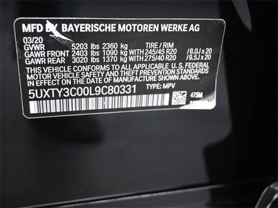 2020 BMW X3 sDrive30i