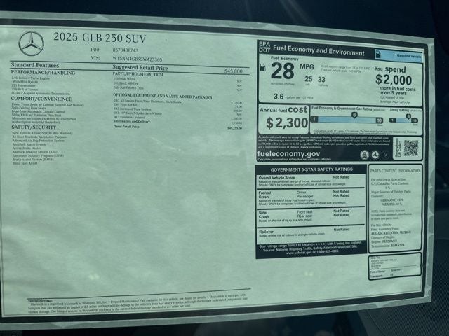 2025 Mercedes-Benz GLB GLB 250