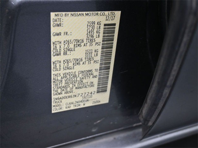 2018 Nissan Frontier SV