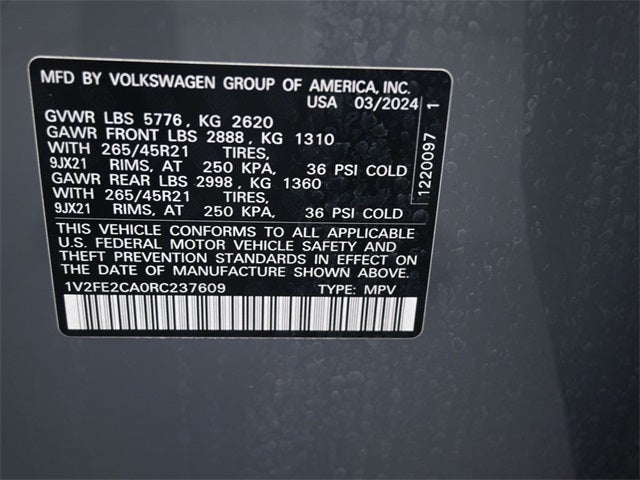 2024 Volkswagen Atlas Cross Sport 2.0T SEL Premium R-Line