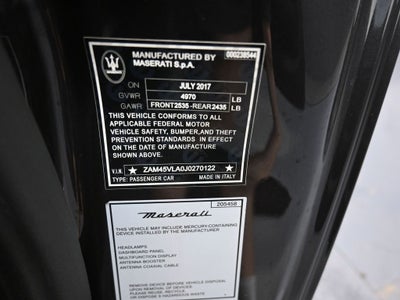 2018 Maserati GranTurismo Sport