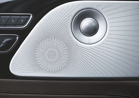 Two speakers of the available audio system are shown in a 2024 Lincoln Aviator® SUV | Doggett Lincoln of Beaumont in Beaumont TX
