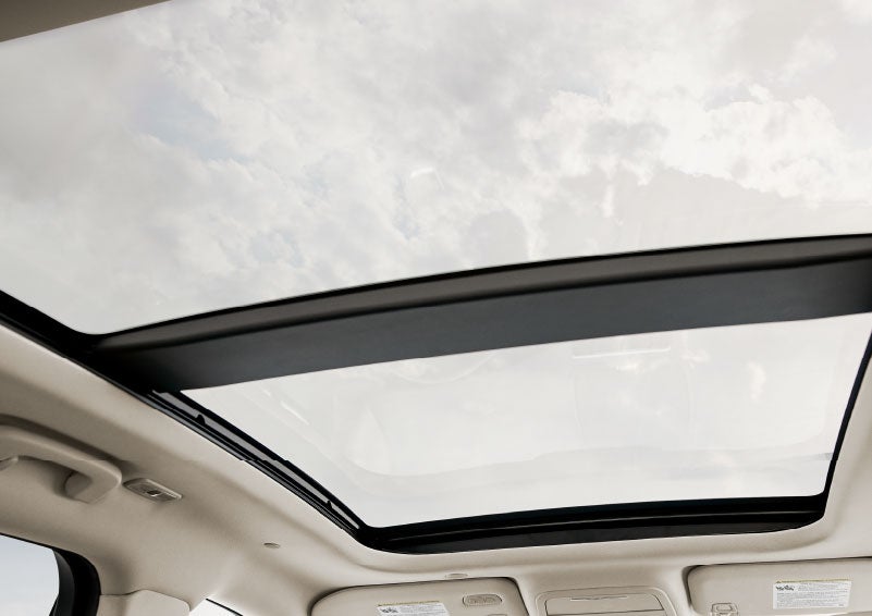 The available panoramic Vista Roof® is shown from inside a 2024 Lincoln Corsair® SUV. | Doggett Lincoln of Beaumont in Beaumont TX