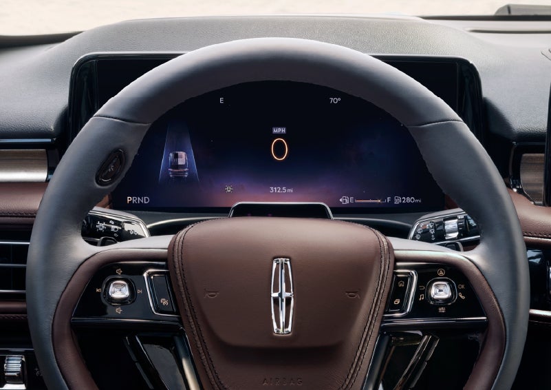 The driver’s information cluster display behind the steering wheel is shown. | Doggett Lincoln of Beaumont in Beaumont TX